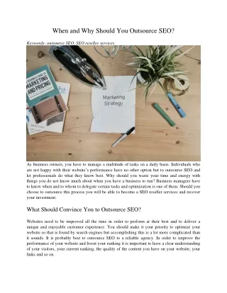 when and why should you outsource seo