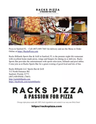 Pizza Sanford, FL - RacksPizza.com