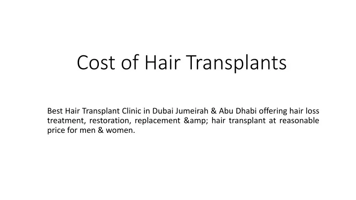 cost of hair transplants