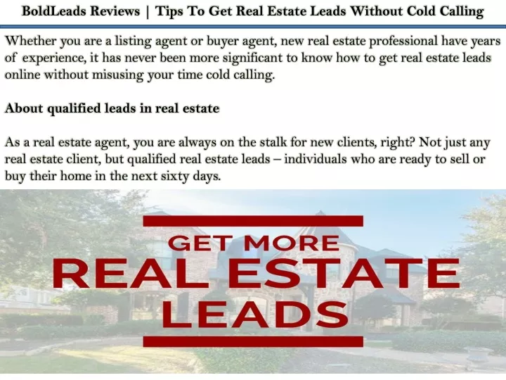 boldleads reviews tips to get real estate leads