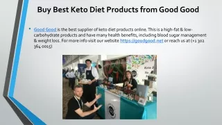 Buy Best Keto Diet Products from Good Good