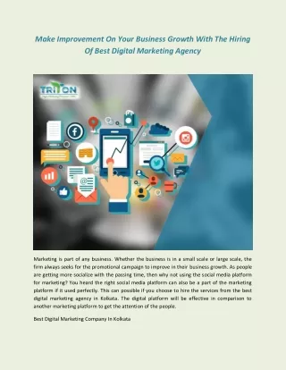 Make Improvement On Your Business Growth With The Hiring Of Best Digital Marketing Agency