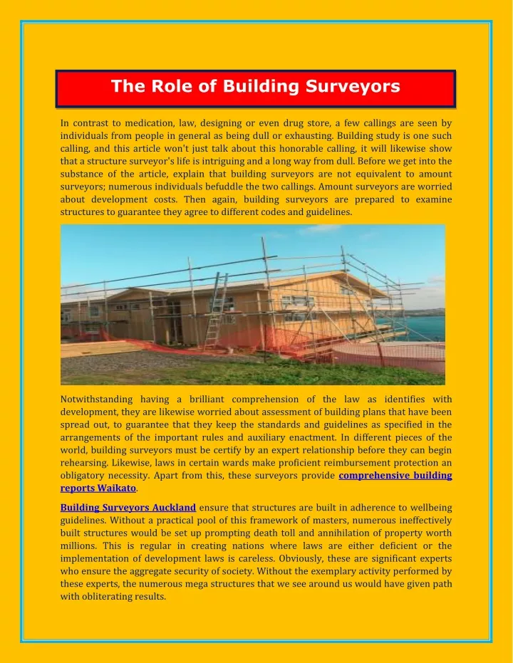 the role of building surveyors