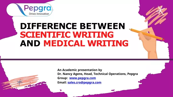 difference between scientific writing and medical writing