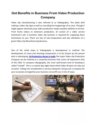 get benefits in business from video production
