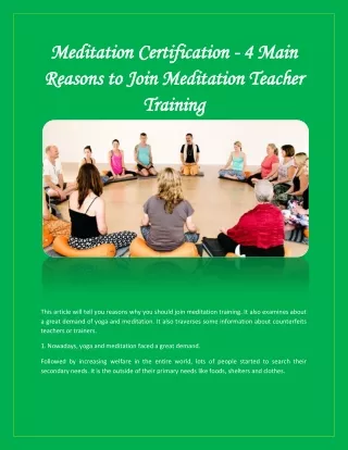 How to become a Meditation Teacher