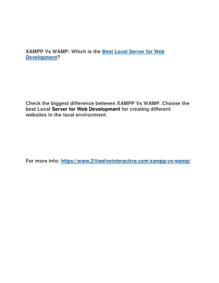 xampp vs wamp which is the best local server