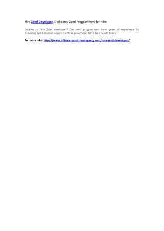 hire zend developer dedicated zend programmers