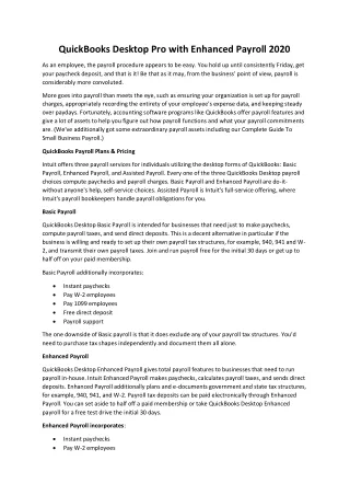 quickbooks desktop pro with enhanced payroll 2020