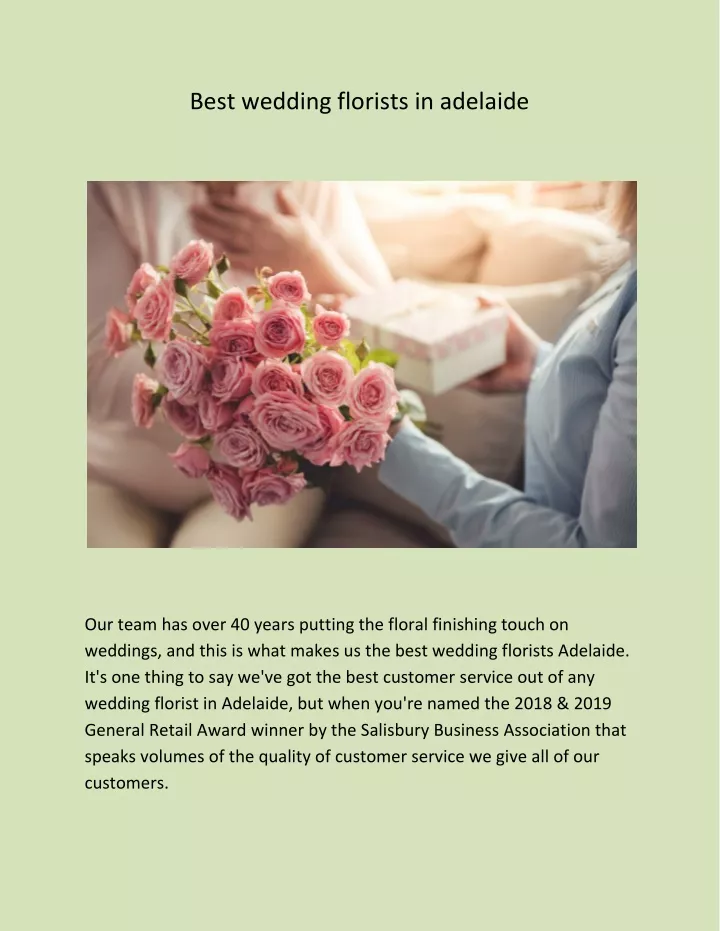 best wedding florists in adelaide