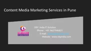 Content Marketing Company in Pune - OBY India IT Solution