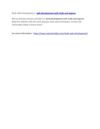 node web development web development with node