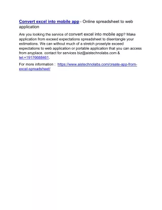 convert excel into mobile app online spreadsheet