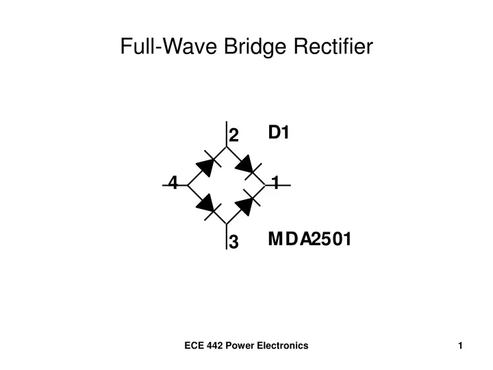 full wave bridge rectifier