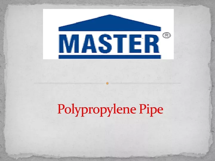 polypropylene pipe