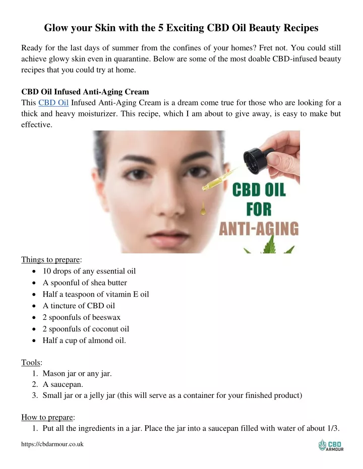 glow your skin with the 5 exciting cbd oil beauty