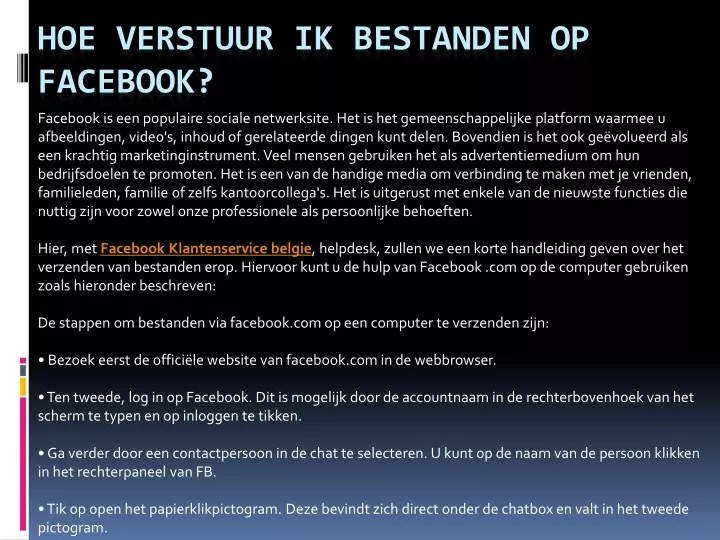 hoe verstuur ik bestanden op facebook