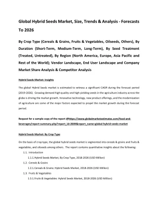 global hybrid seeds market size trends analysis