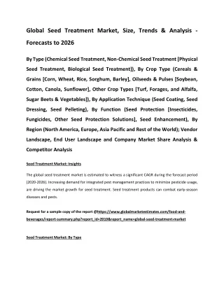global seed treatment market size trends analysis