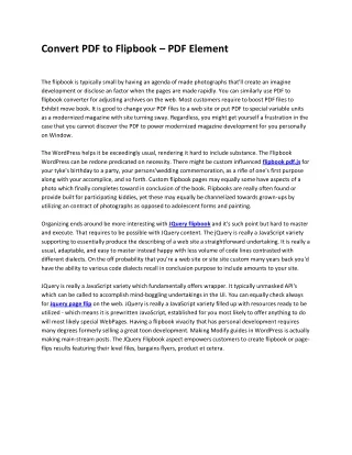 convert pdf to flipbook pdf element