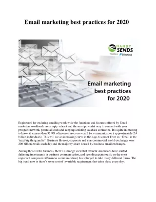 Email marketing best practices for 2020