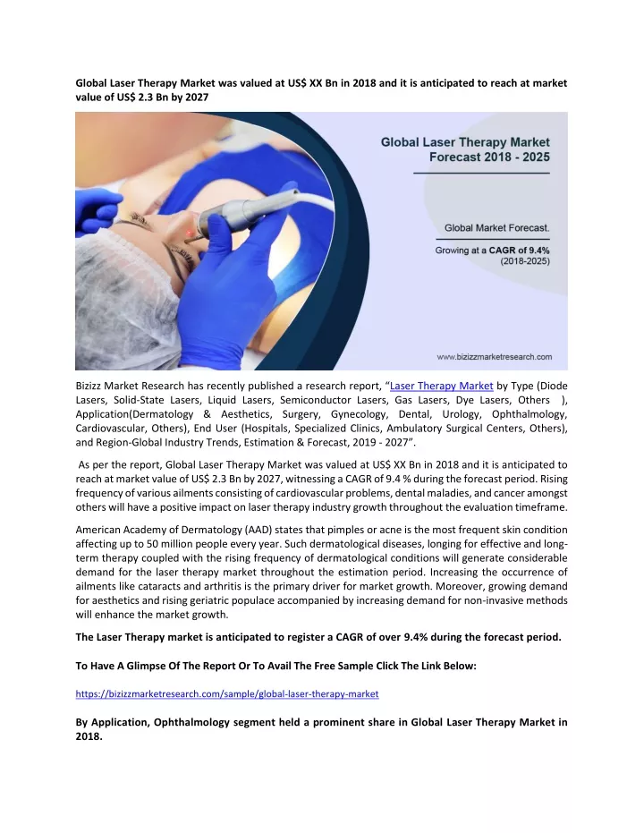 global laser therapy market was valued