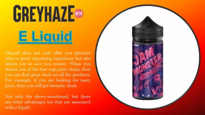 eliquid does not only offer you pleasant odor