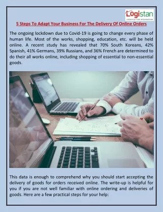 5 steps to adapt your business for the delivery