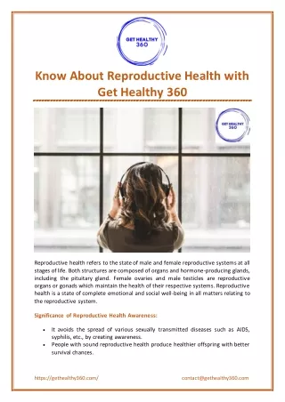 know about reproductive health with get healthy