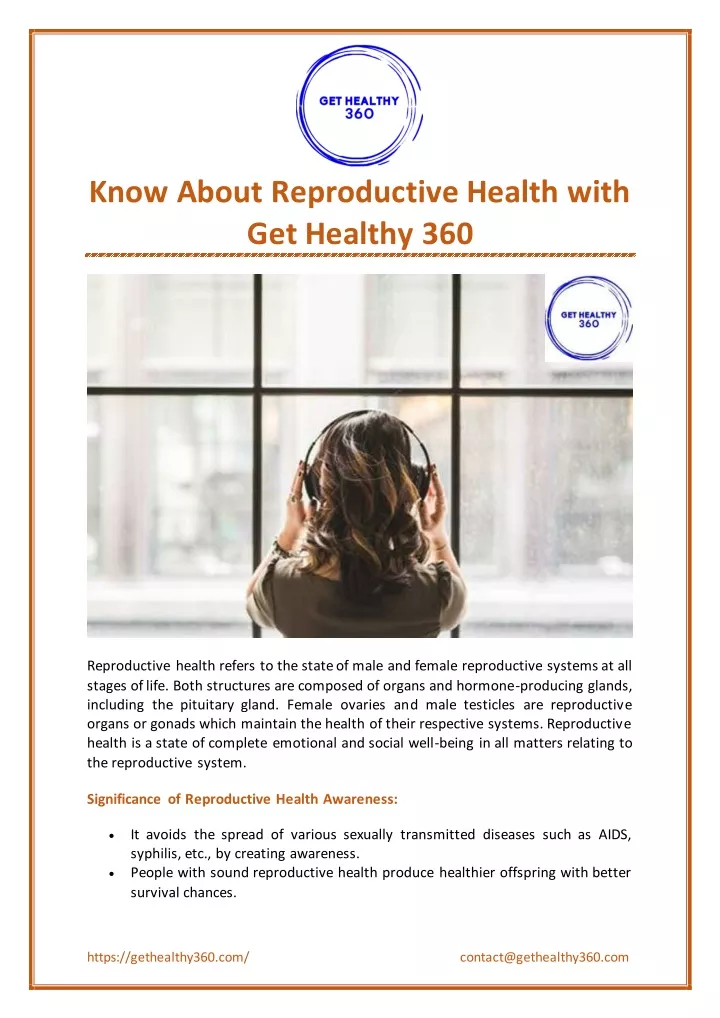 know about reproductive health with get healthy