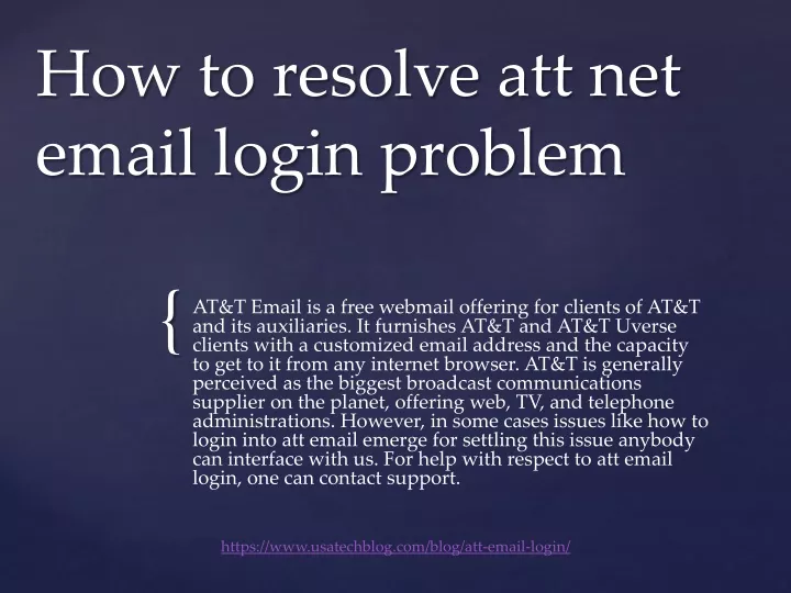 how to resolve att net email login problem