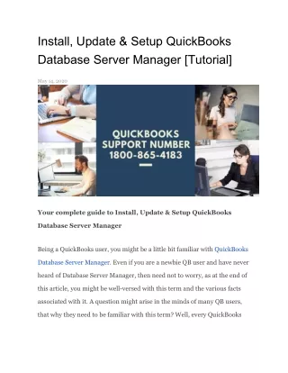 Install, Update & Setup QuickBooks Database Server Manager [Tutorial]