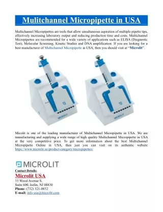 mulitchannel micropipette in usa