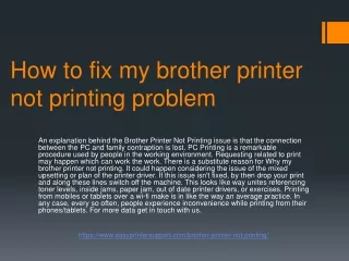 how to fix my brother printer not printing problem