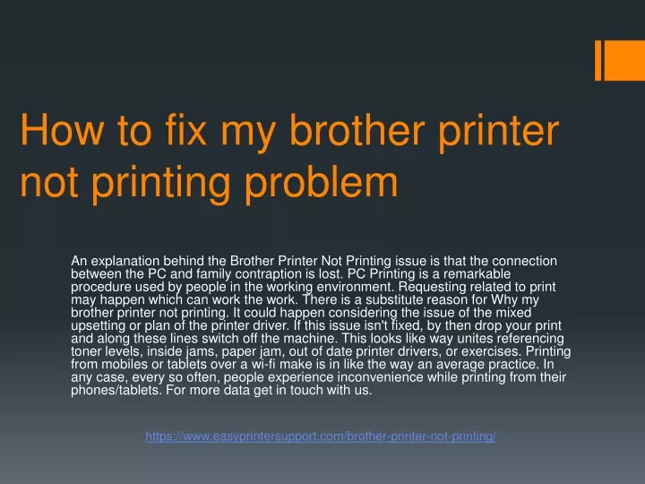 how to fix my brother printer not printing problem