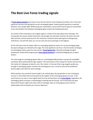 the best live forex trading signals