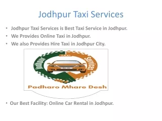Taxi Service in Jodhpur, Jodhpur Taxi Service, Online Taxi in Jodhpur