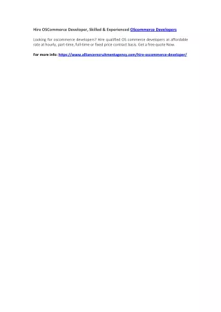 hire oscommerce developer skilled experienced