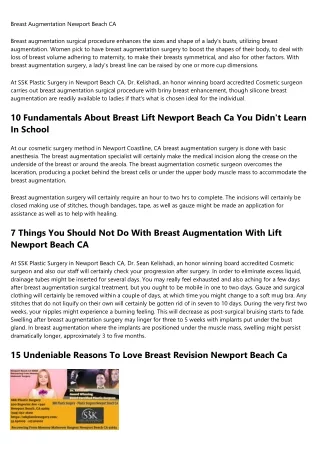 20 Things You Should Know About Breast Augmentation With Lift Newport Beach Ca