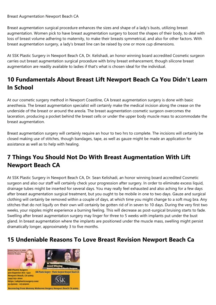 breast augmentation newport beach ca