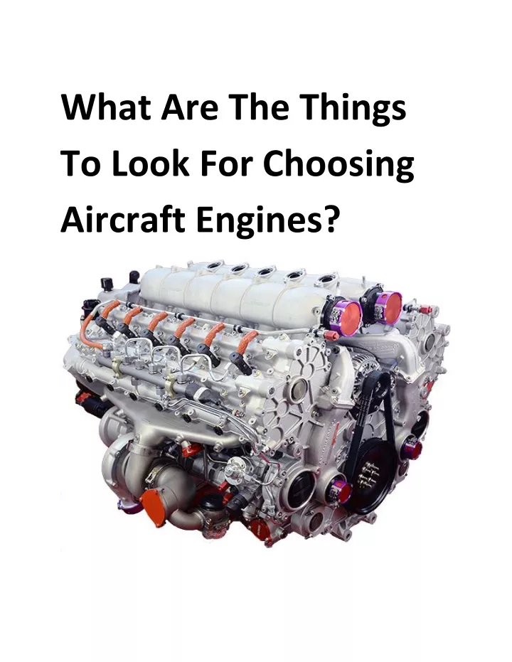 what are the things to look for choosing aircraft
