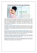 Antiperspirants For Excessive Sweating - slide 1