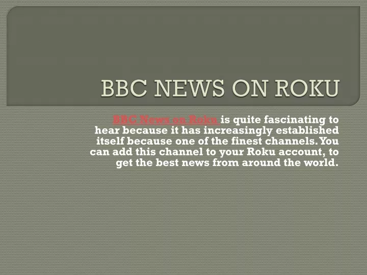 bbc news on roku