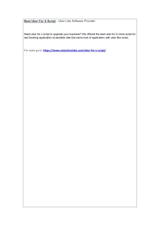 best uber for x script uber like software provider