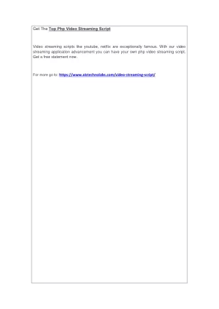 get the top php video streaming script