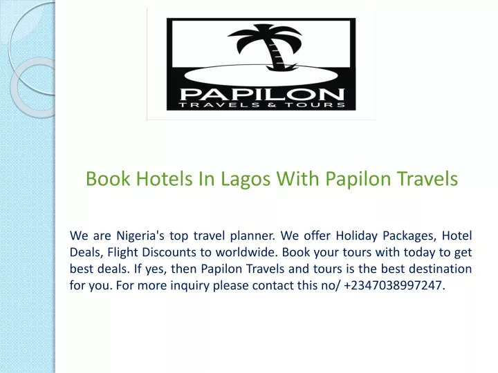 book hotels in lagos with papilon travels