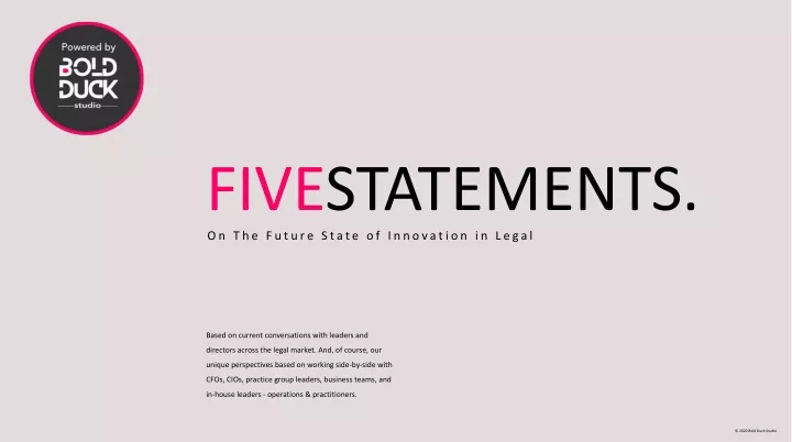 fivestatements on the future state of innovation