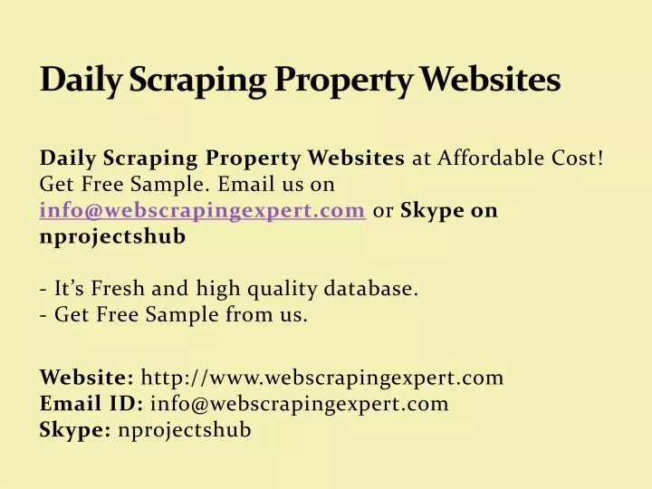 daily scraping property websites