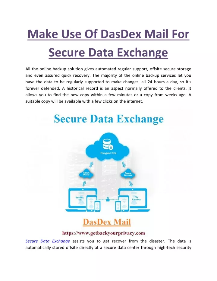 make use of dasdex mail for secure data exchange