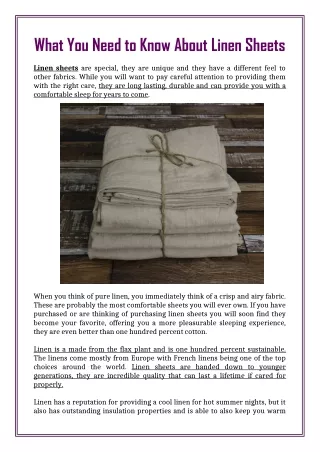 what you need to know about linen sheets